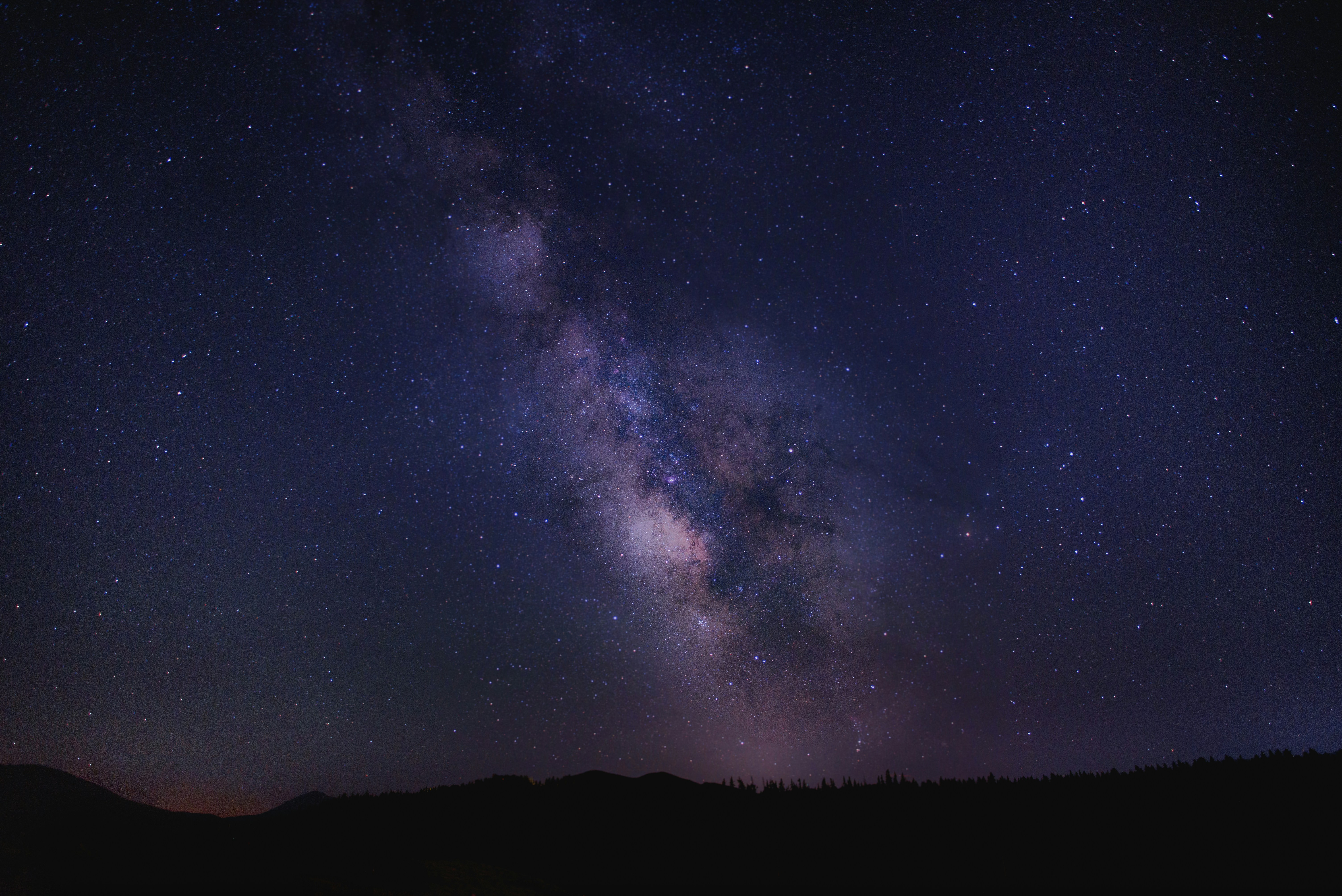 Milky Way Night Sky Over Hills