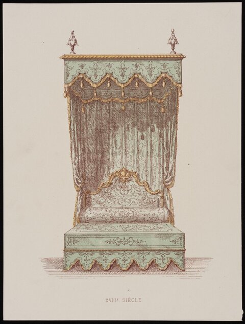 18th Century Canopy Bed Illustration