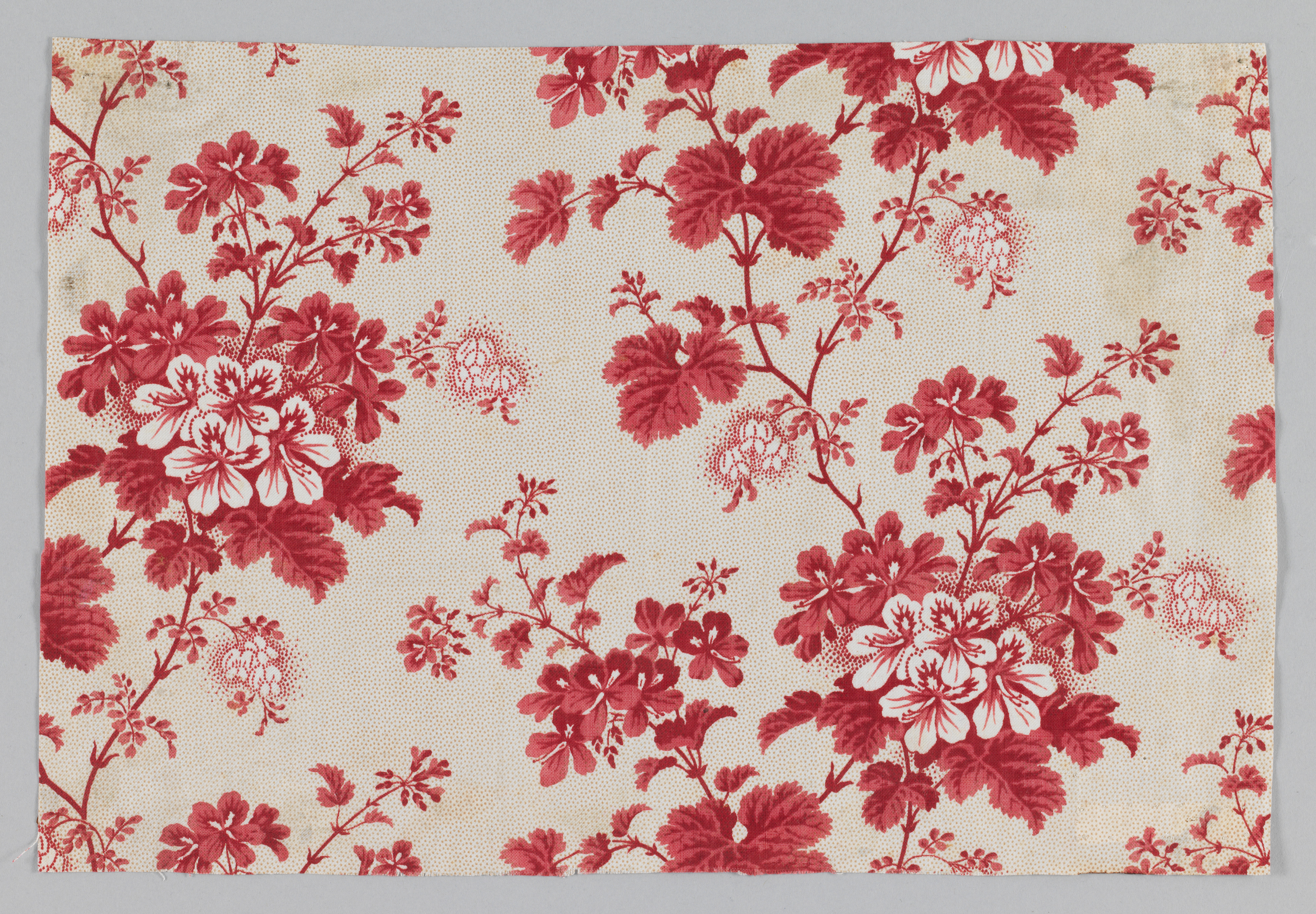 Red Floral Print Fabric Sample
