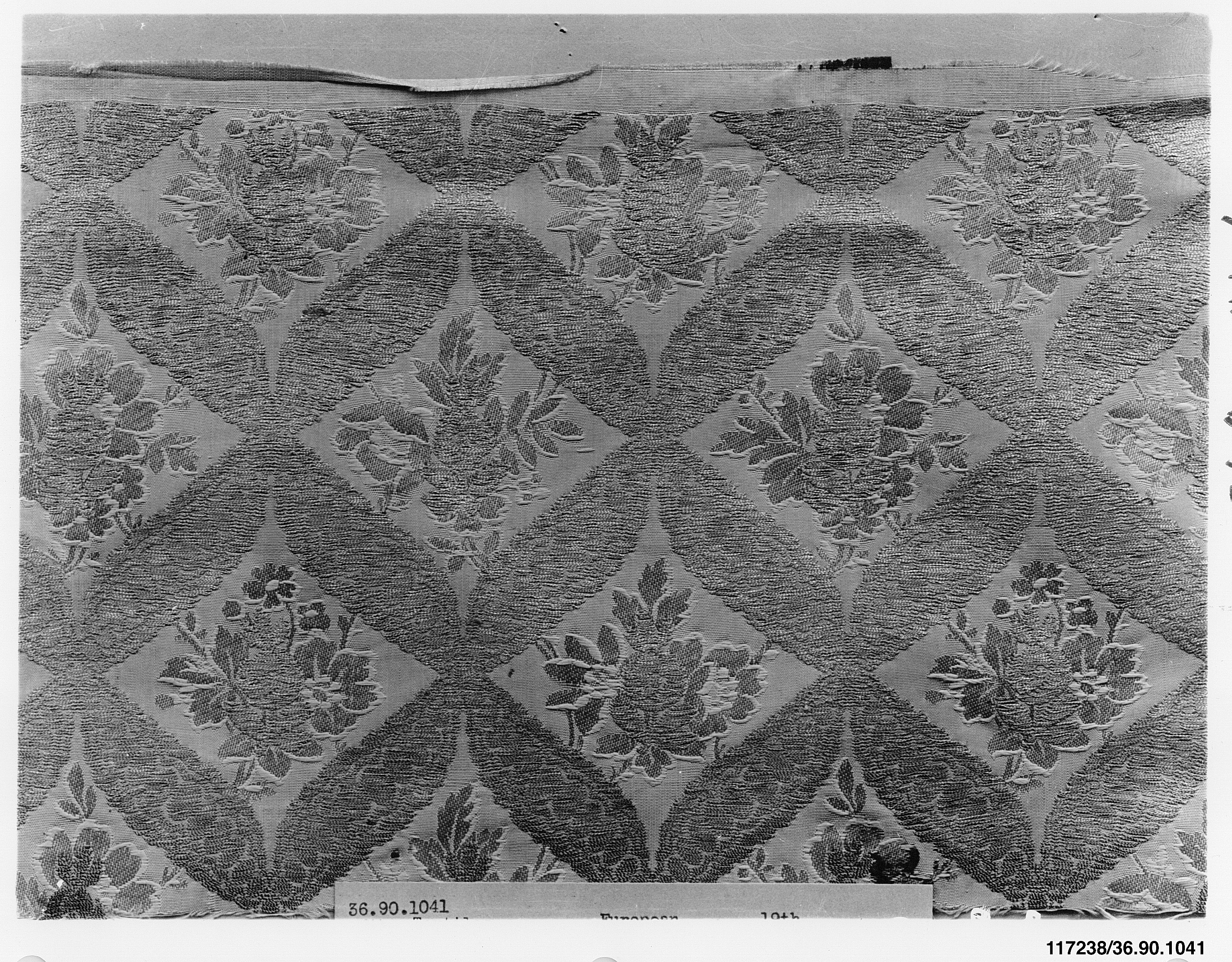 Antique Floral Diamond Pattern Textile