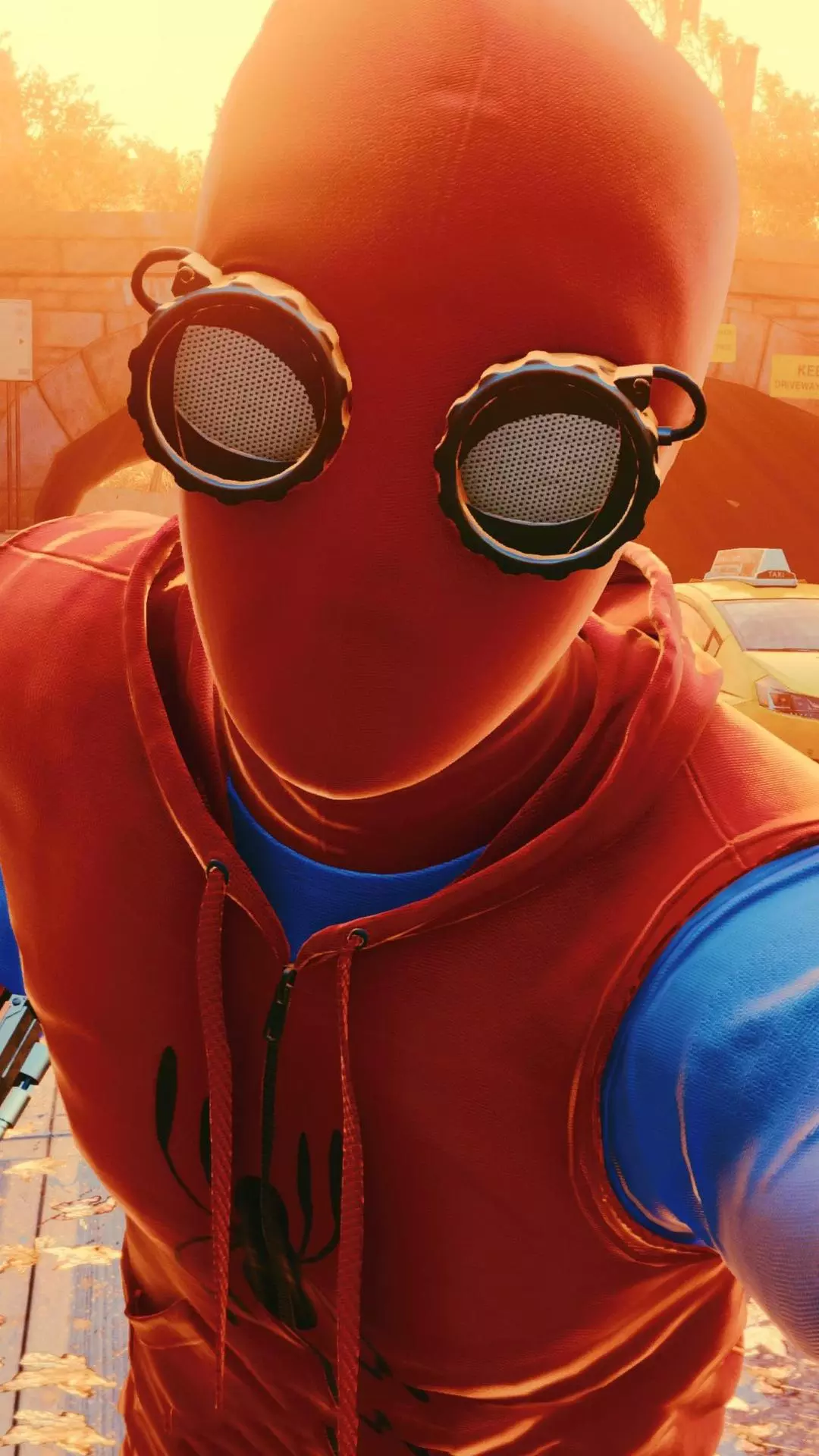 Homemade Suit Spider-Man Selfie