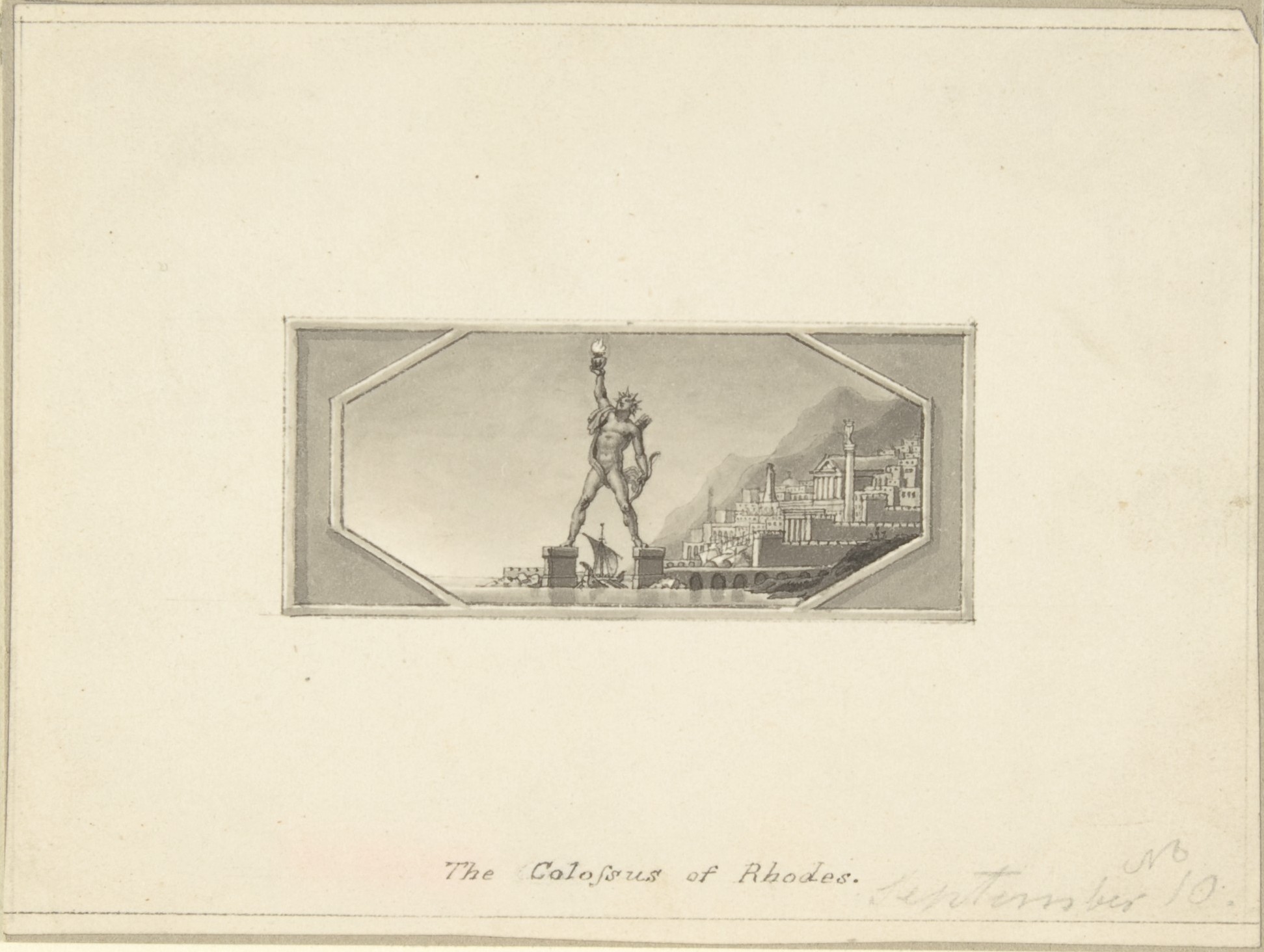 Drawing of Colossus of Rhodes