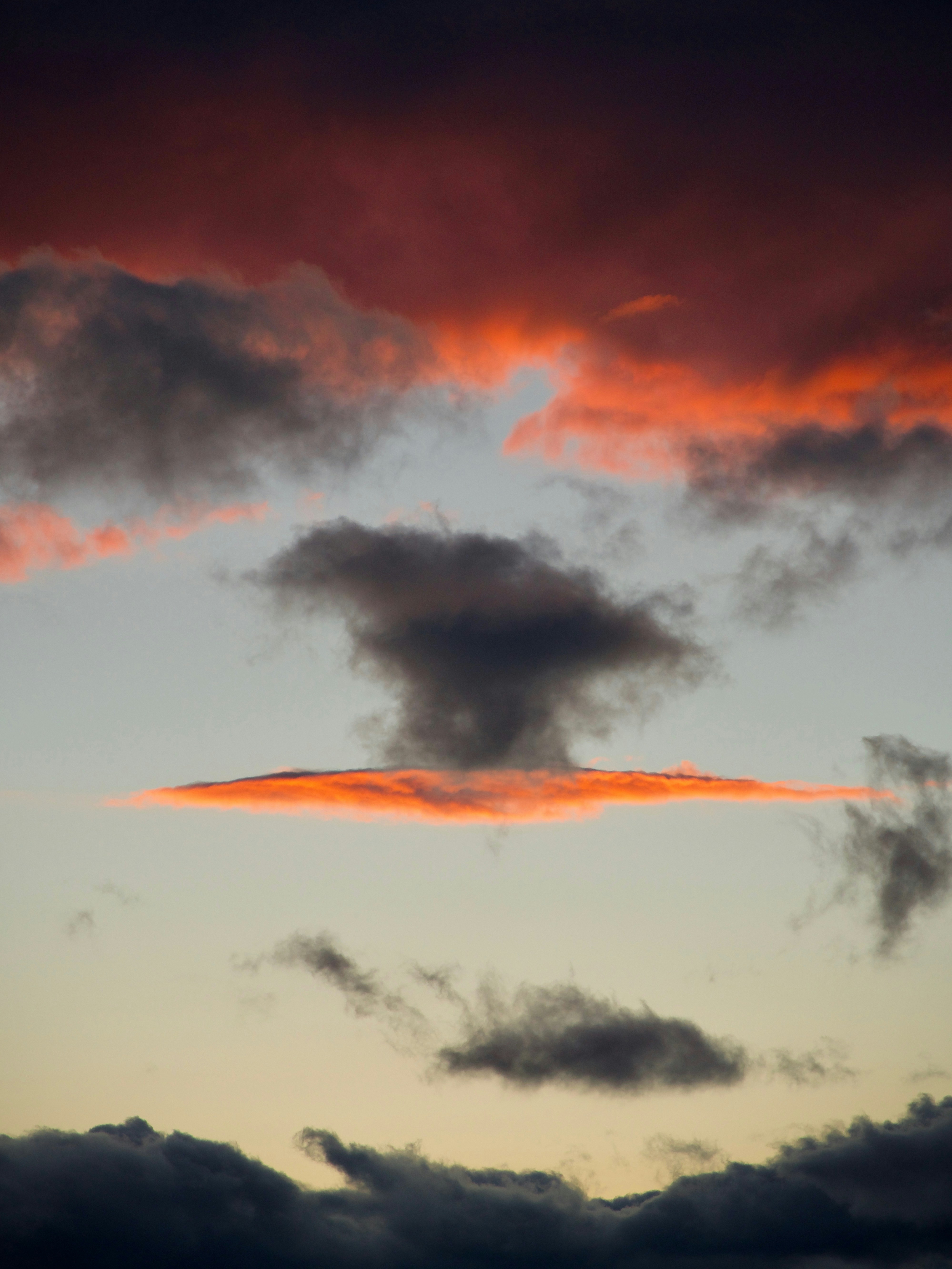 Sunset Sky With Layered Clouds