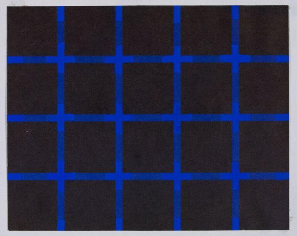 Blue Grid On Black Background