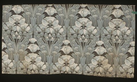 Monochrome Repeating Floral Textile Pattern