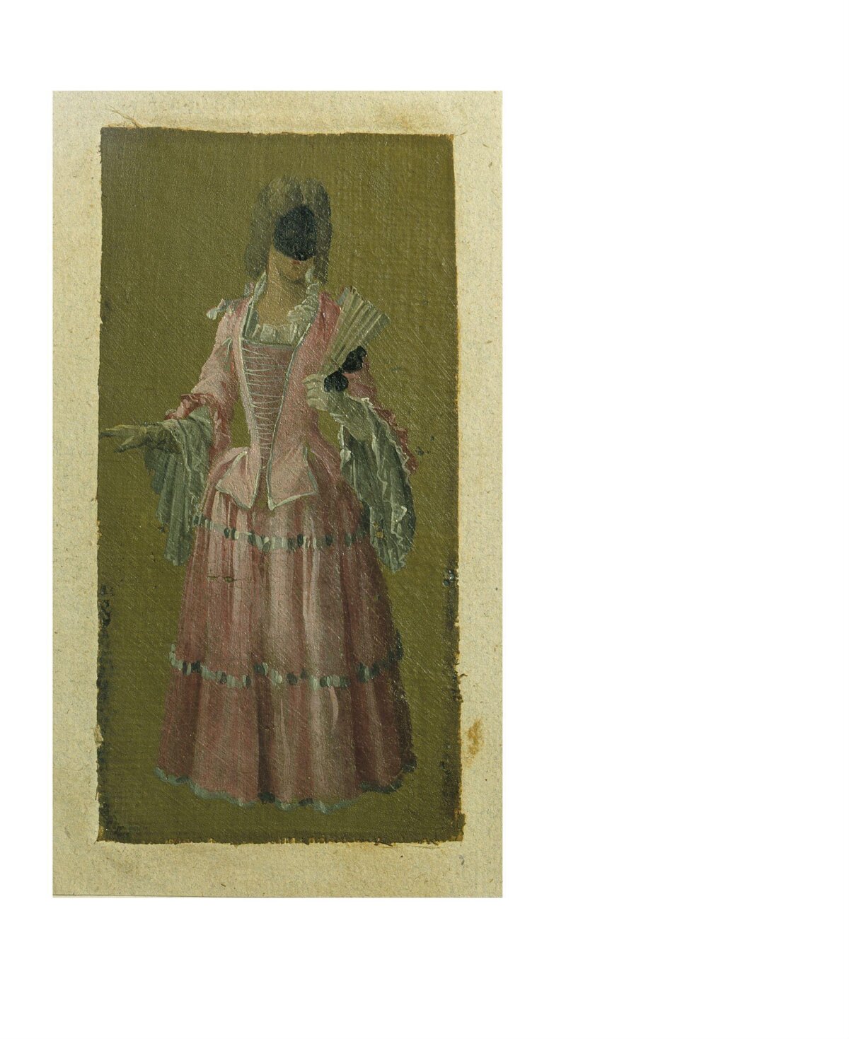 Masked Woman in Pink Dress Painting