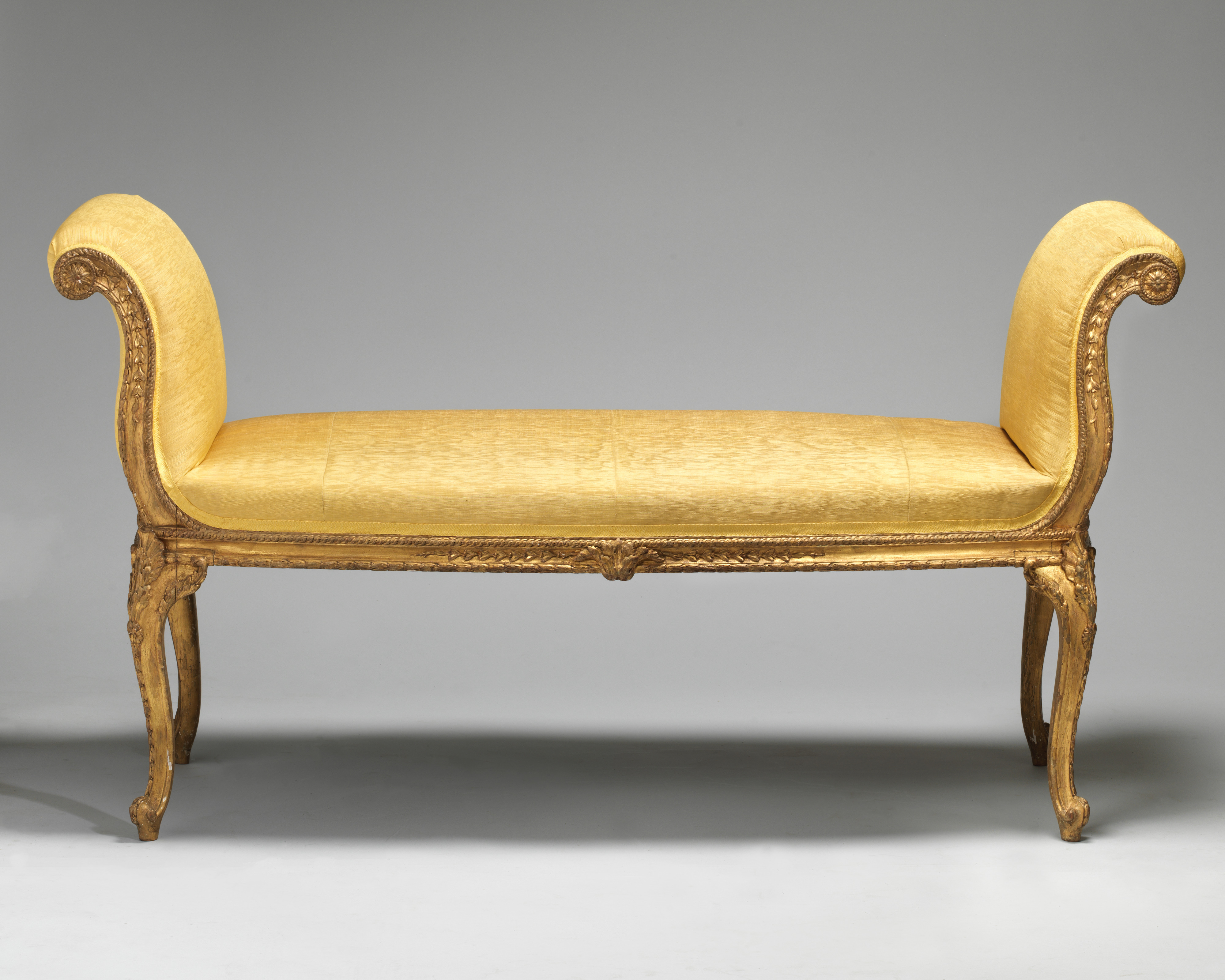 Antique Gilded Upholstered Bench