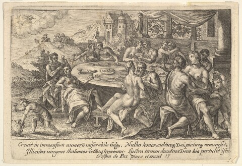 Classical Outdoor Feast Engraving
