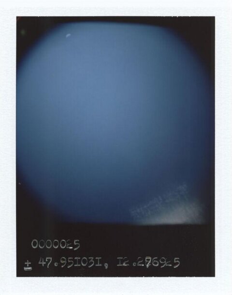 Polaroid Blue Sky With Coordinates