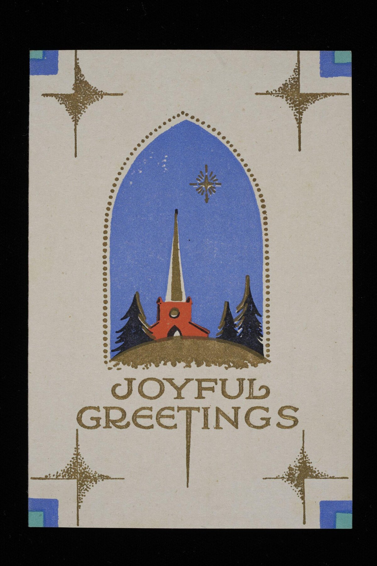 Vintage Joyful Greetings Christmas Card