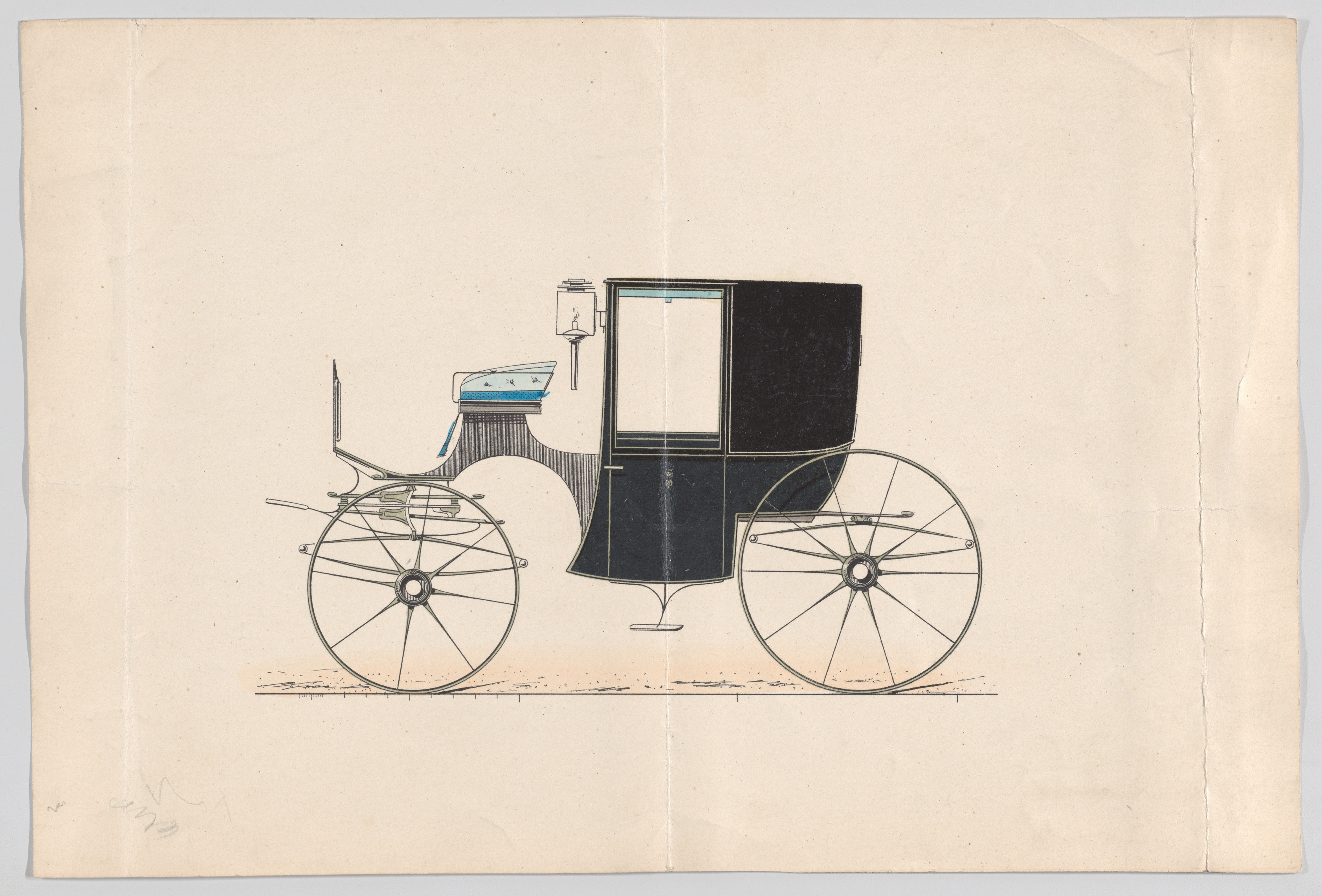 Side View Design of Horse-Drawn Carriage