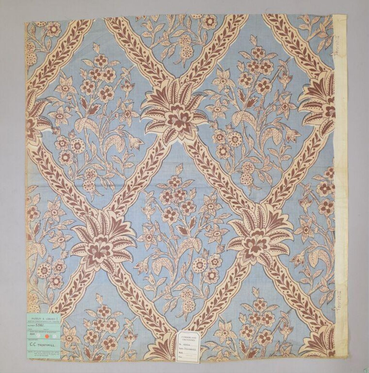 Vintage Floral Pattern Textile Sample