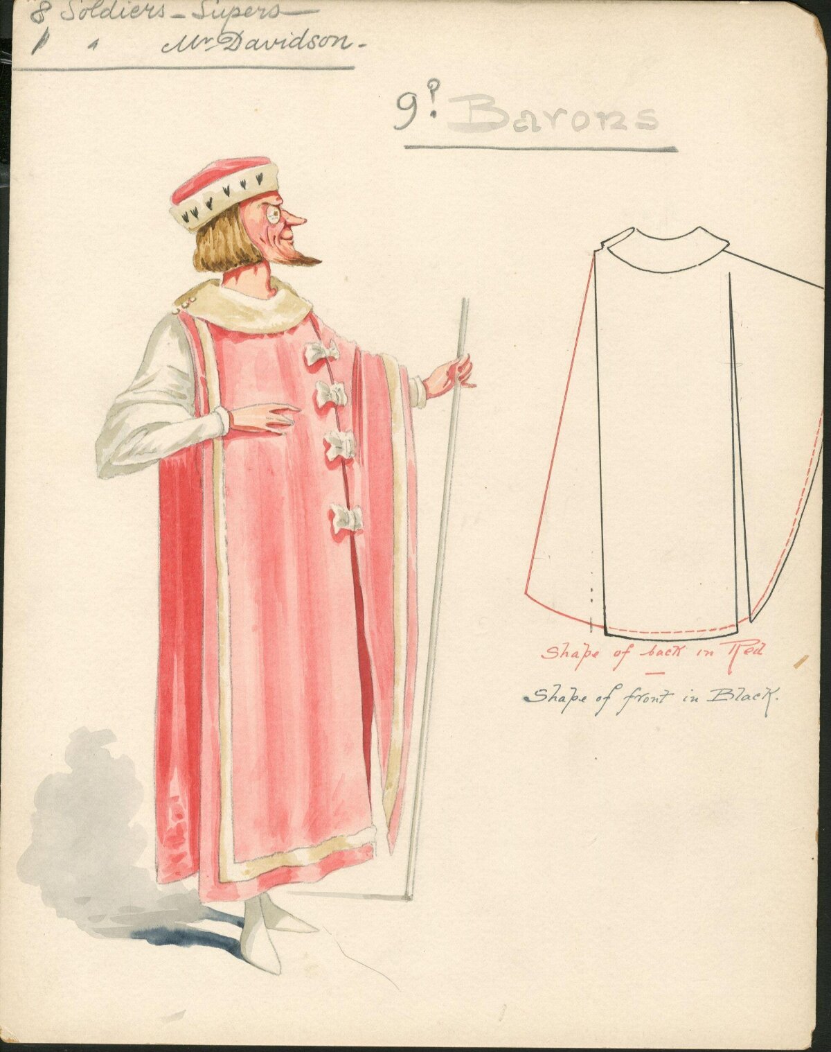 Baron Theater Costume Design Sketch