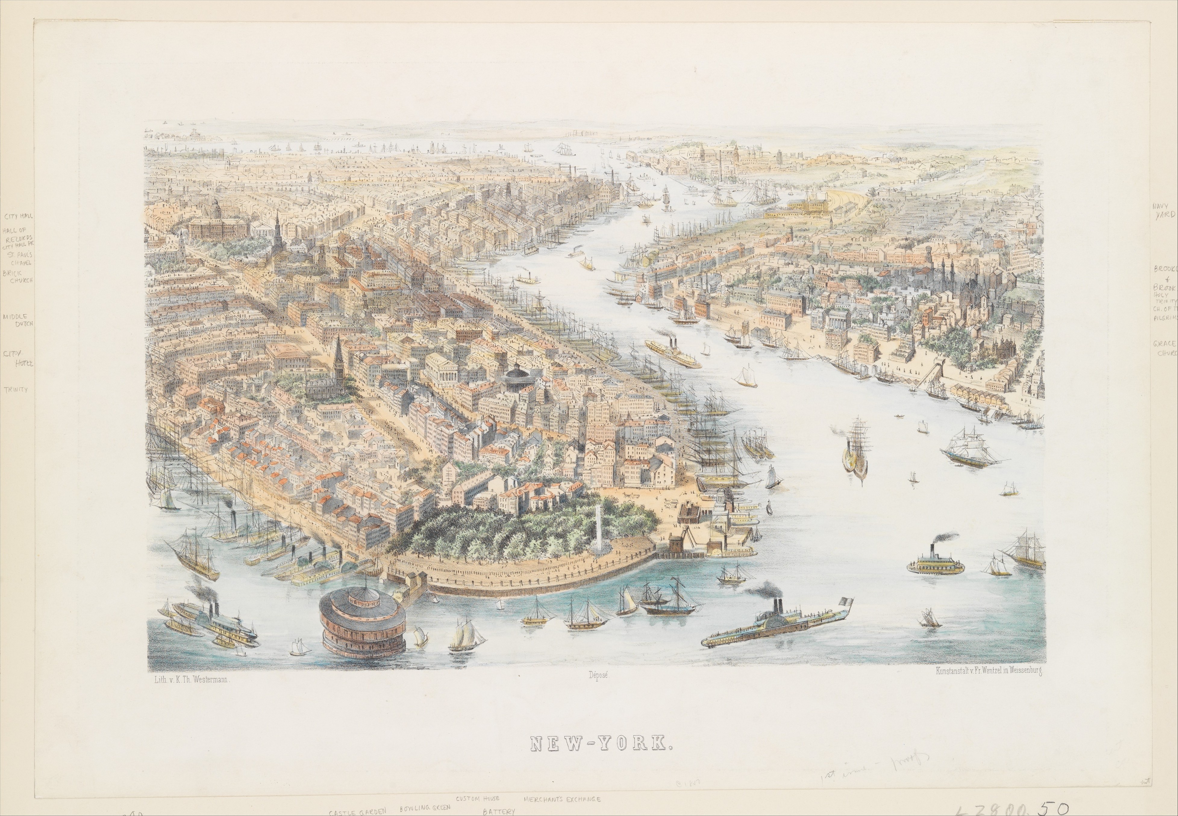 19th Century Panoramic View of New York