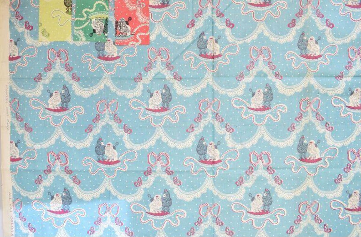 Vintage Poodle Print Fabric