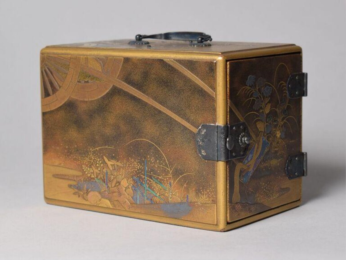Gilt Painted Lacquer Decorative Box