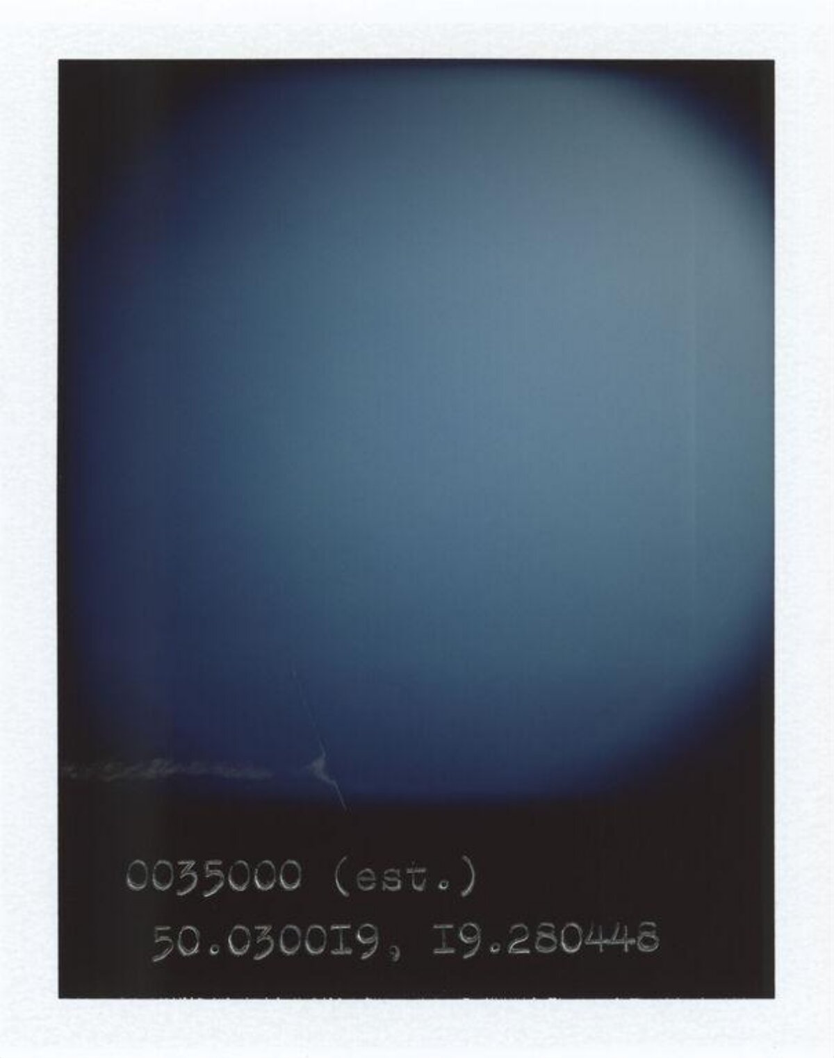 Blue Gradient Polaroid With Coordinates