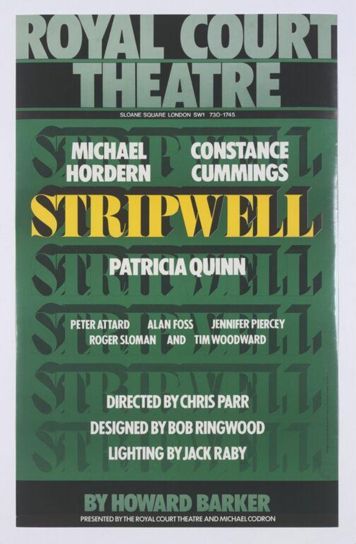Stripwell Play Poster at Royal Court Theatre