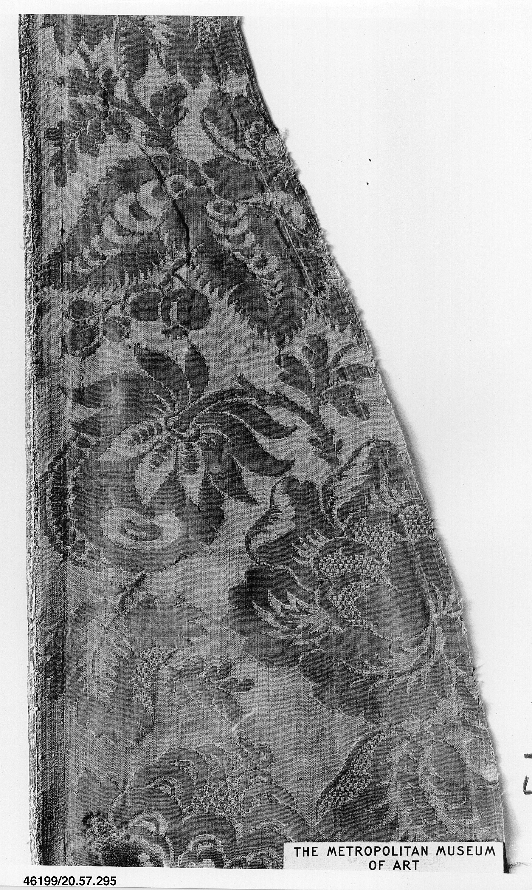 Antique Floral Brocade Textile Fragment