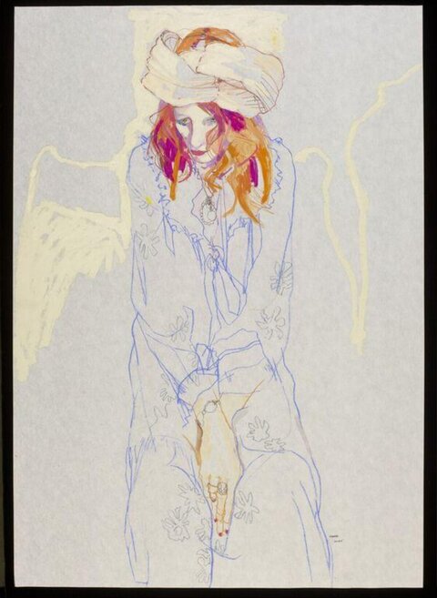 Seated Woman with Turban Sketch