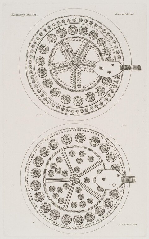 1862 Engraving of Bronze Age Shields