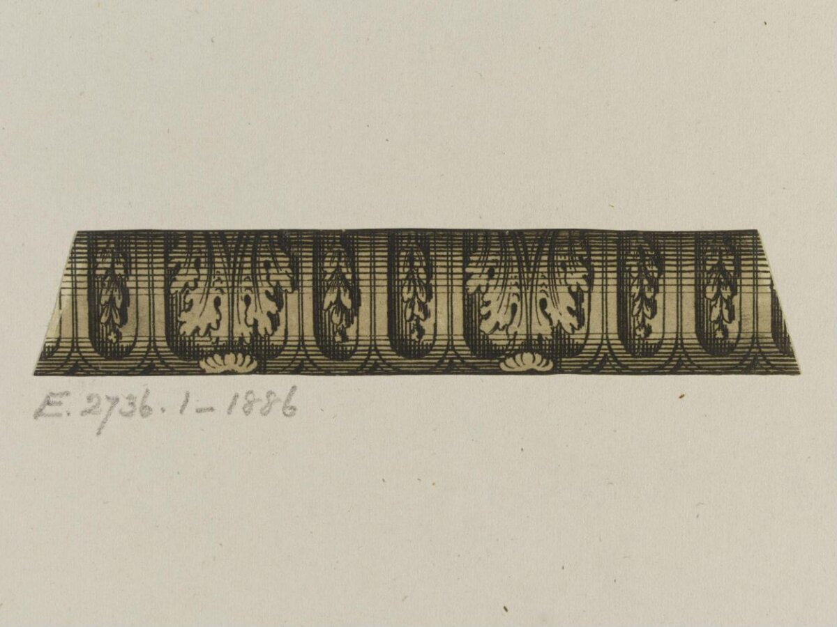 Antique Engraved Decorative Leaf Border