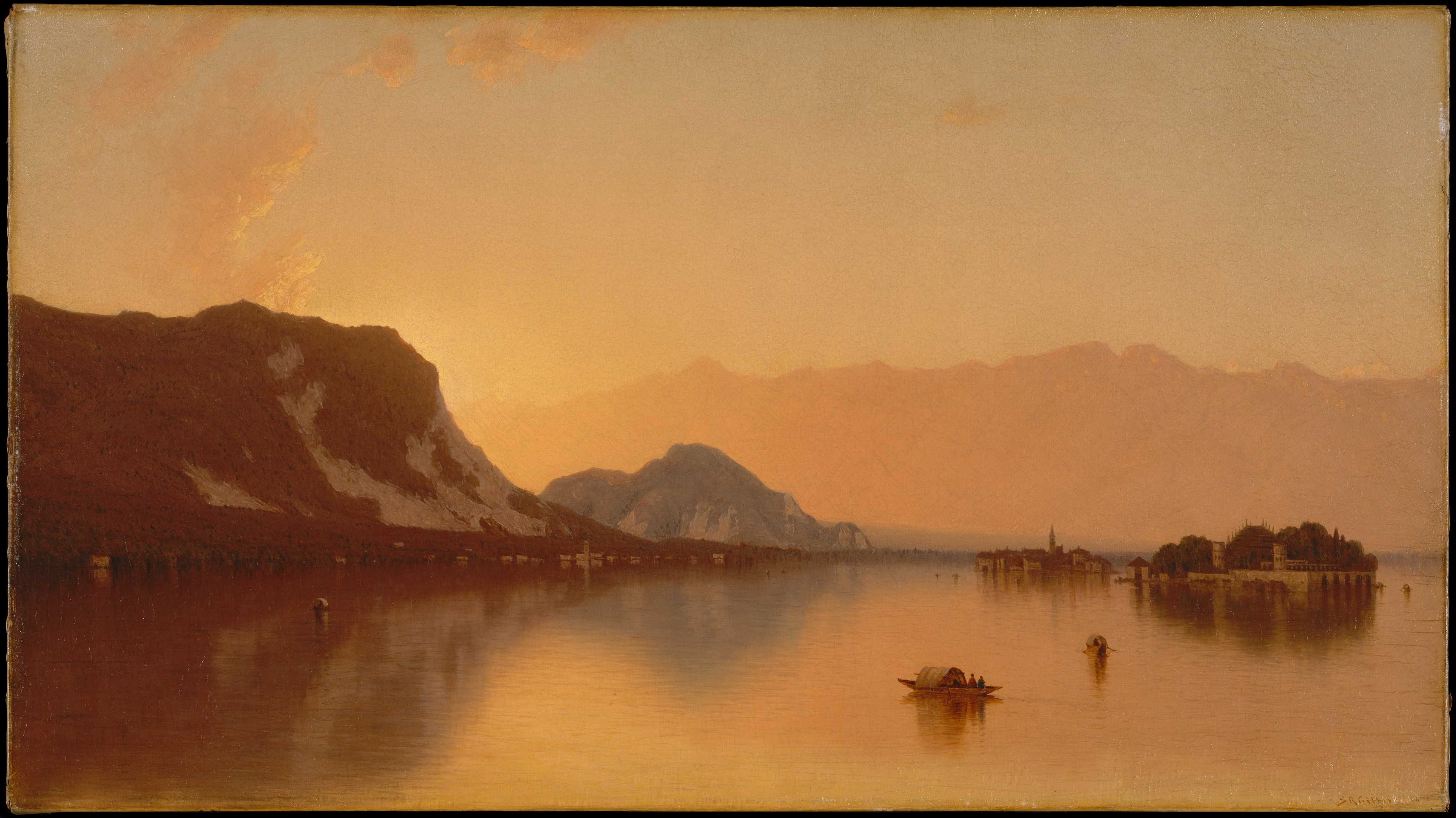 Lake Sunset Mountain Landscape