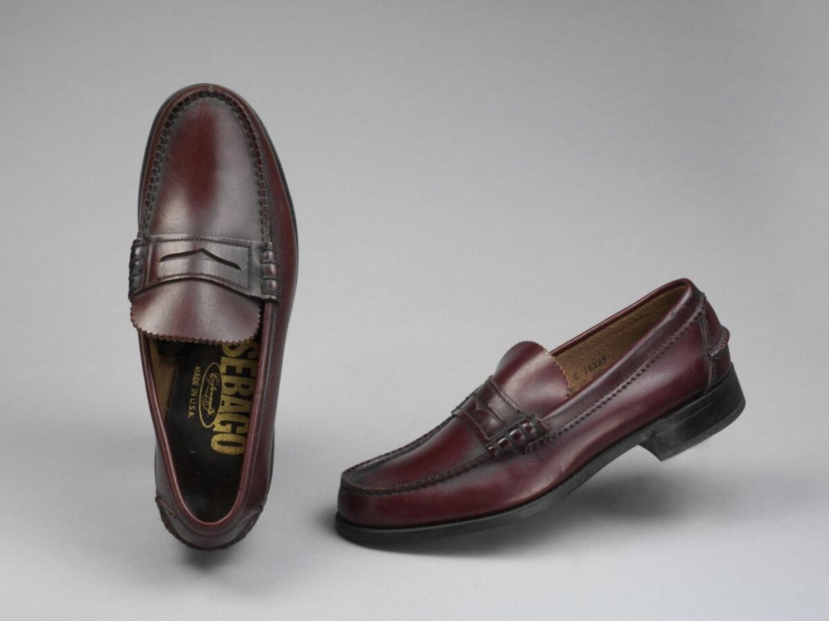 Burgundy Leather Penny Loafers