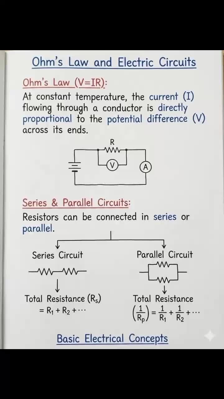 Ohm's Law and Electric Circuits Notes