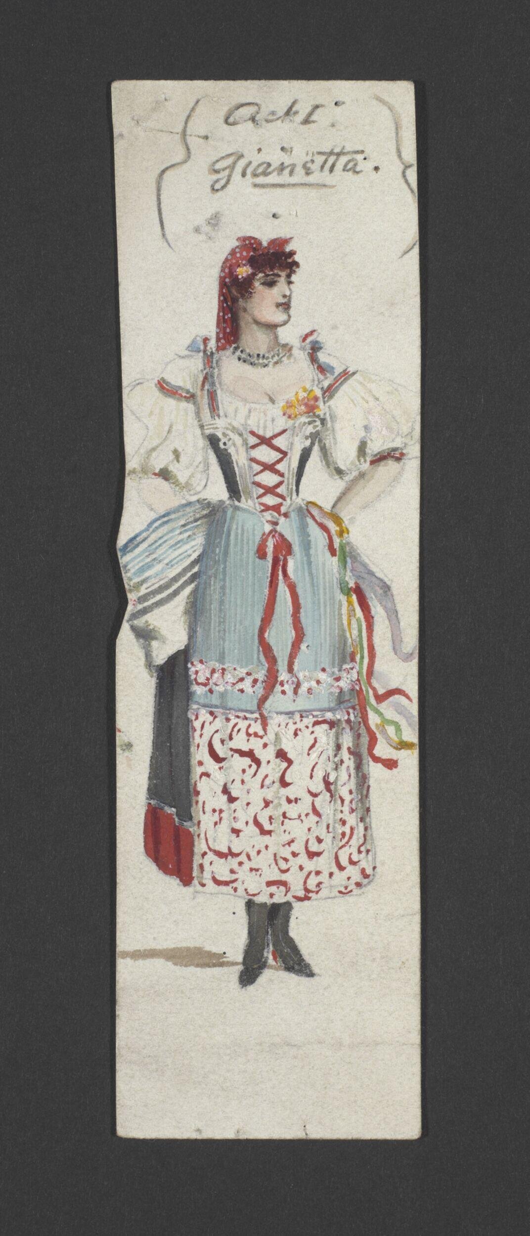 Gianetta Costume Design Sketch