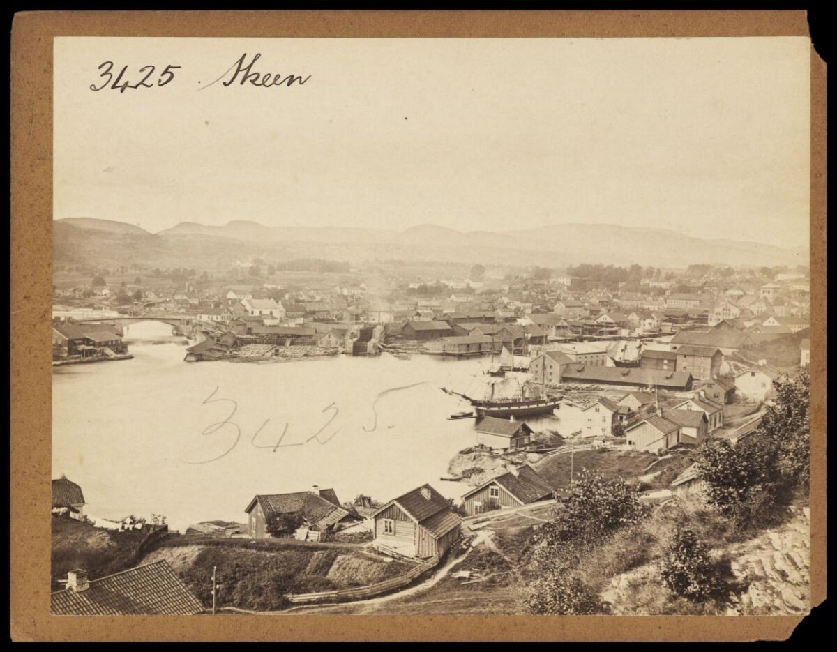 Vintage View of Skien Waterfront