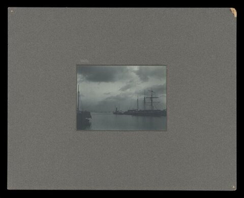 Vintage Harbor with Sailing Ships