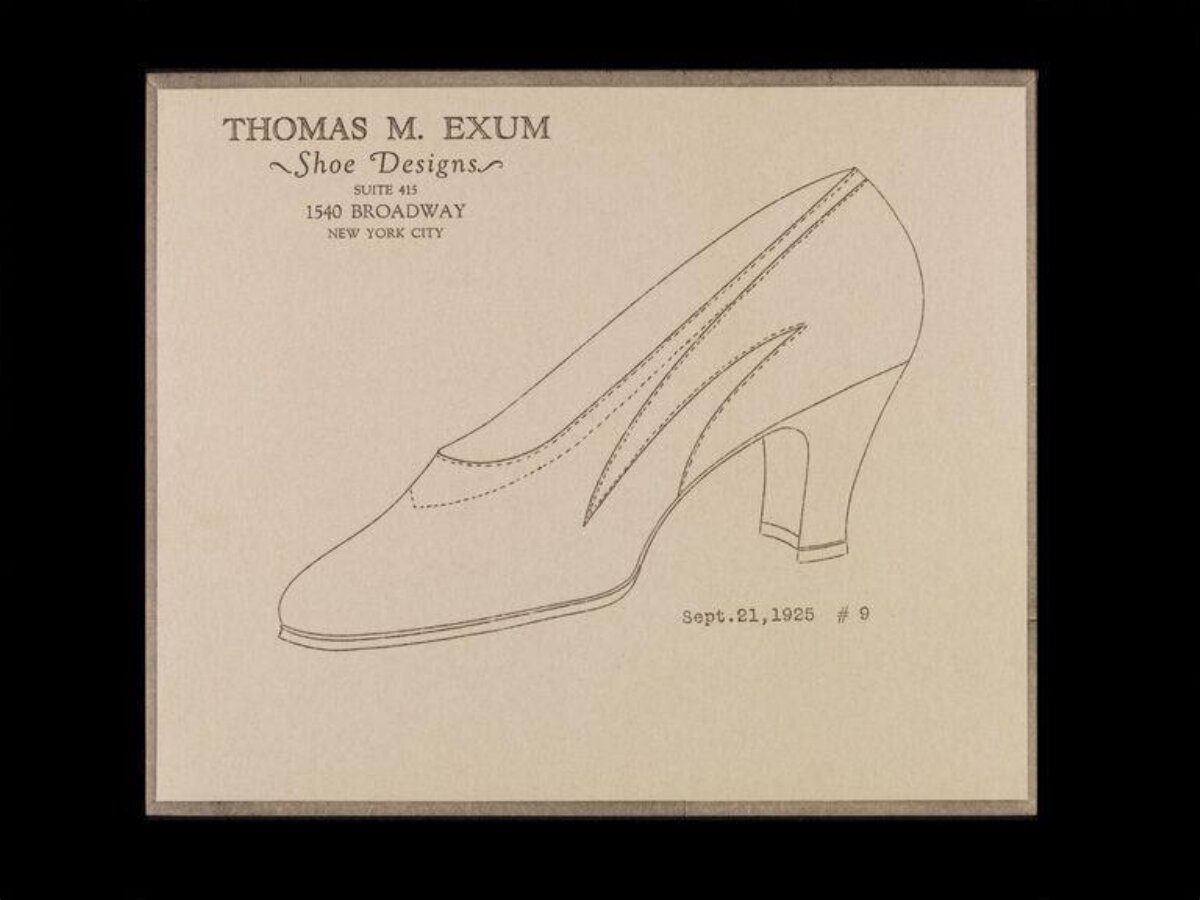 1925 High Heel Shoe Design Sketch