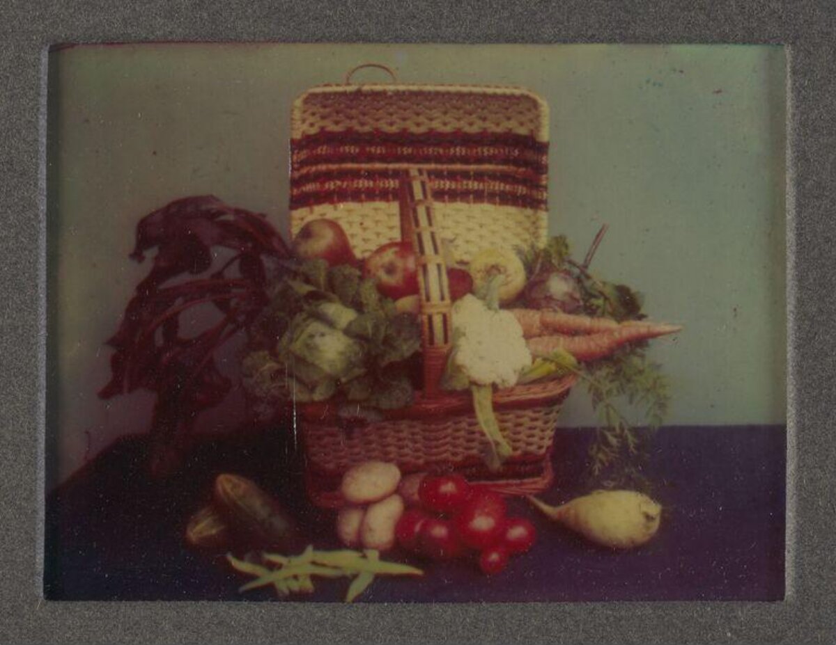 Still Life of Basket with Fresh Produce