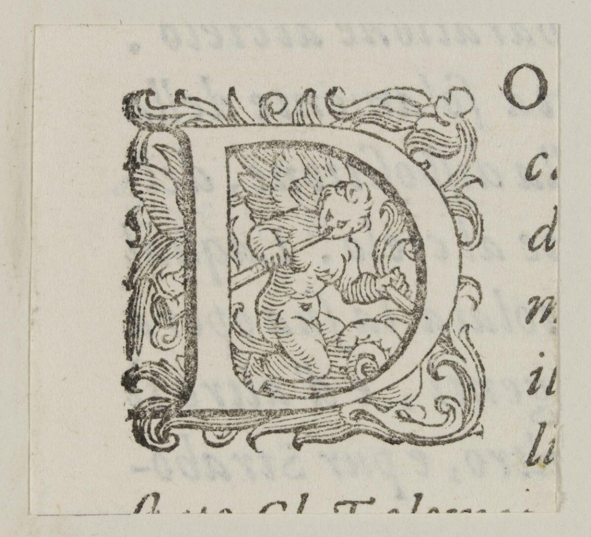 Engraved Decorative Initial Letter D