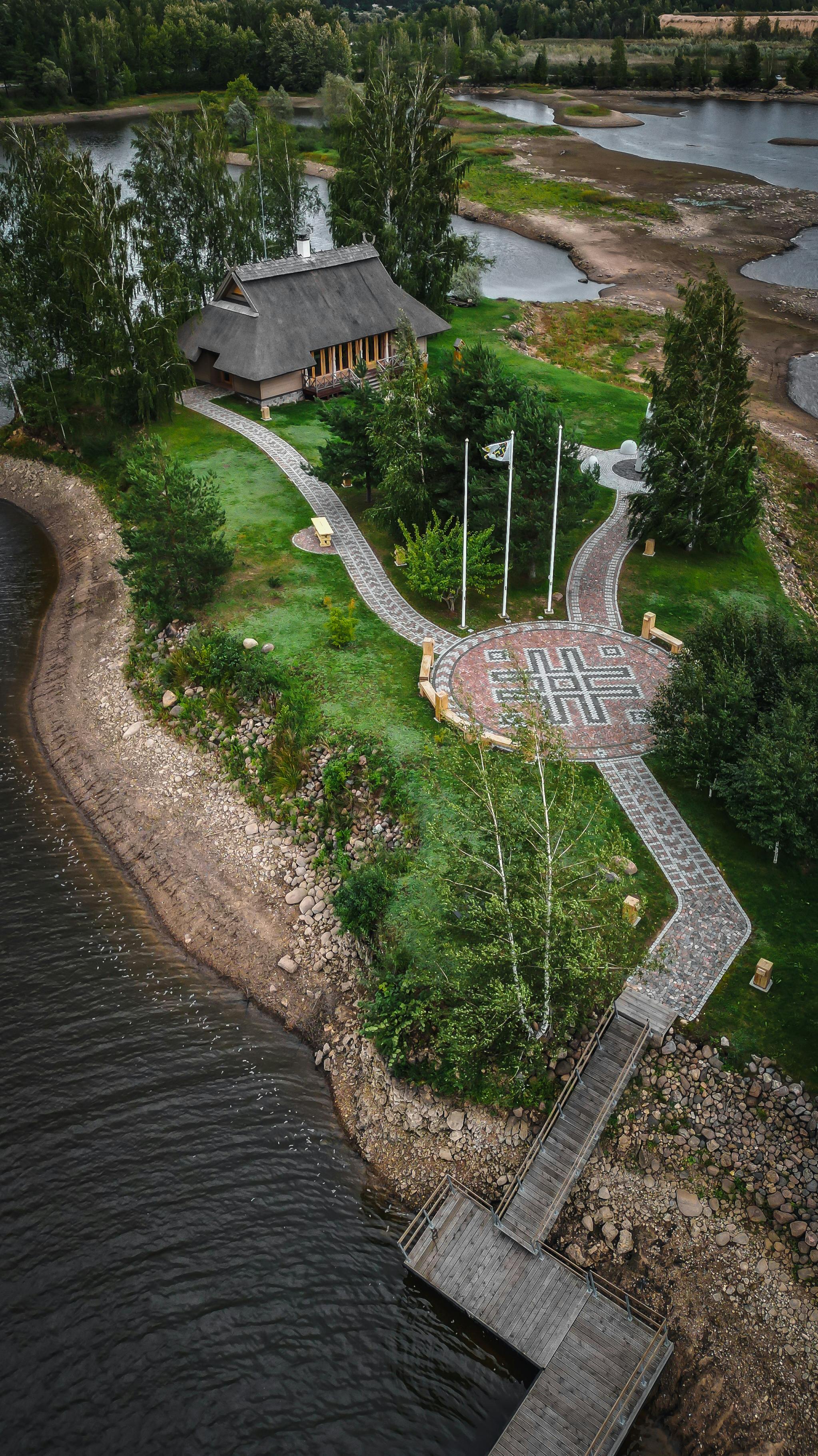 Aerial View of Riverside Cabin