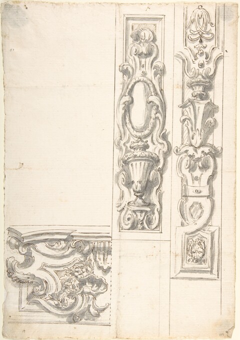 Sketch of Ornate Architectural Decorations