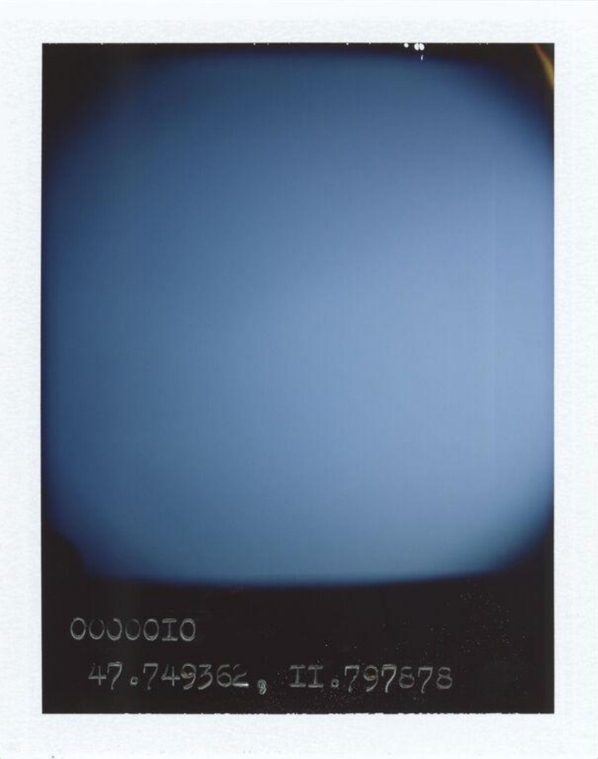 Blue Gradient Polaroid With Coordinates