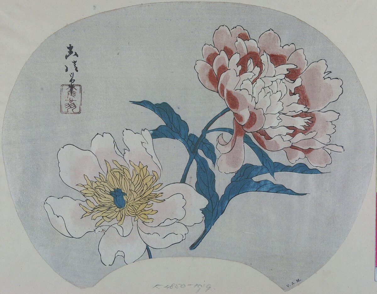 Fan-shaped Peony Painting