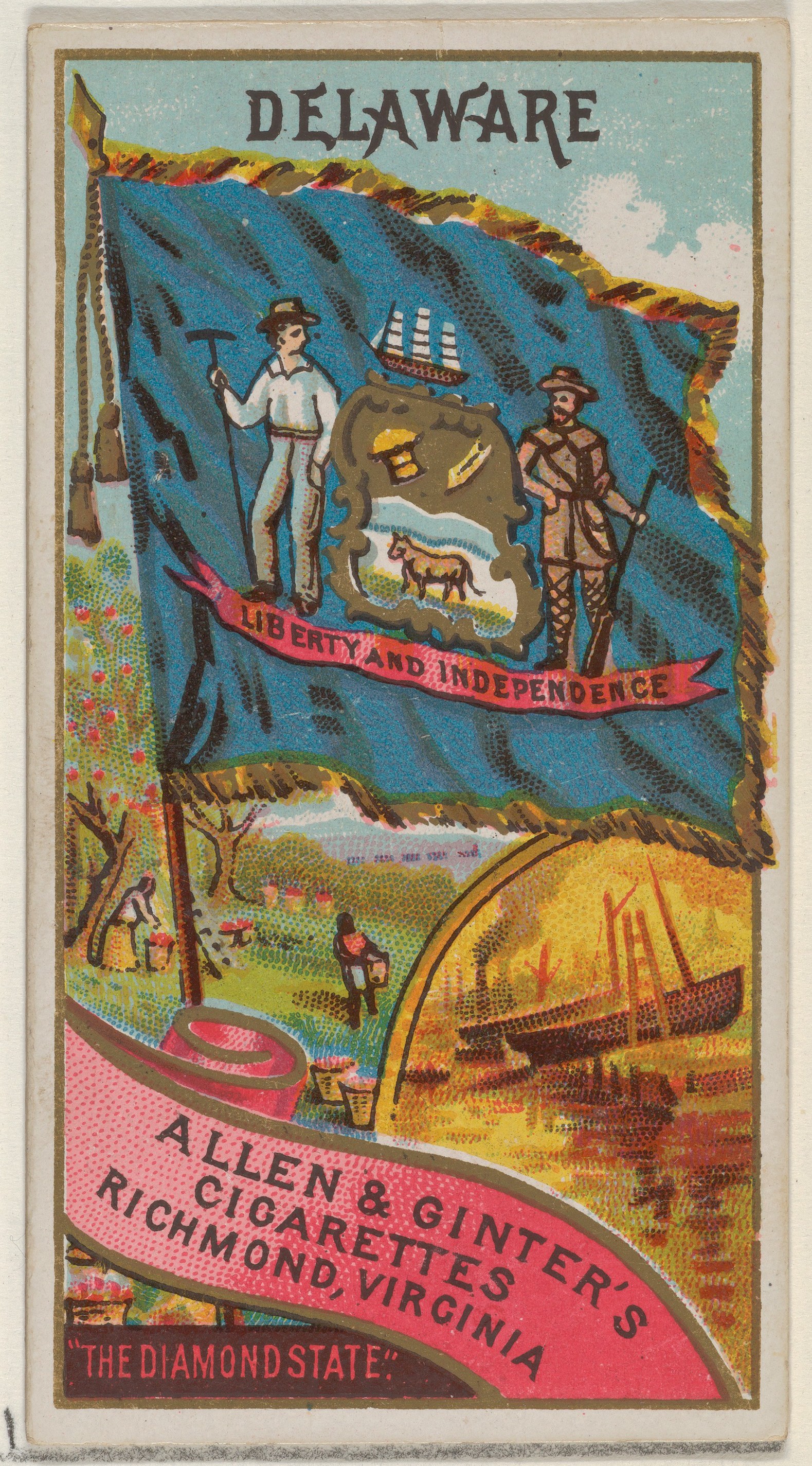 Vintage Delaware State Cigarette Card
