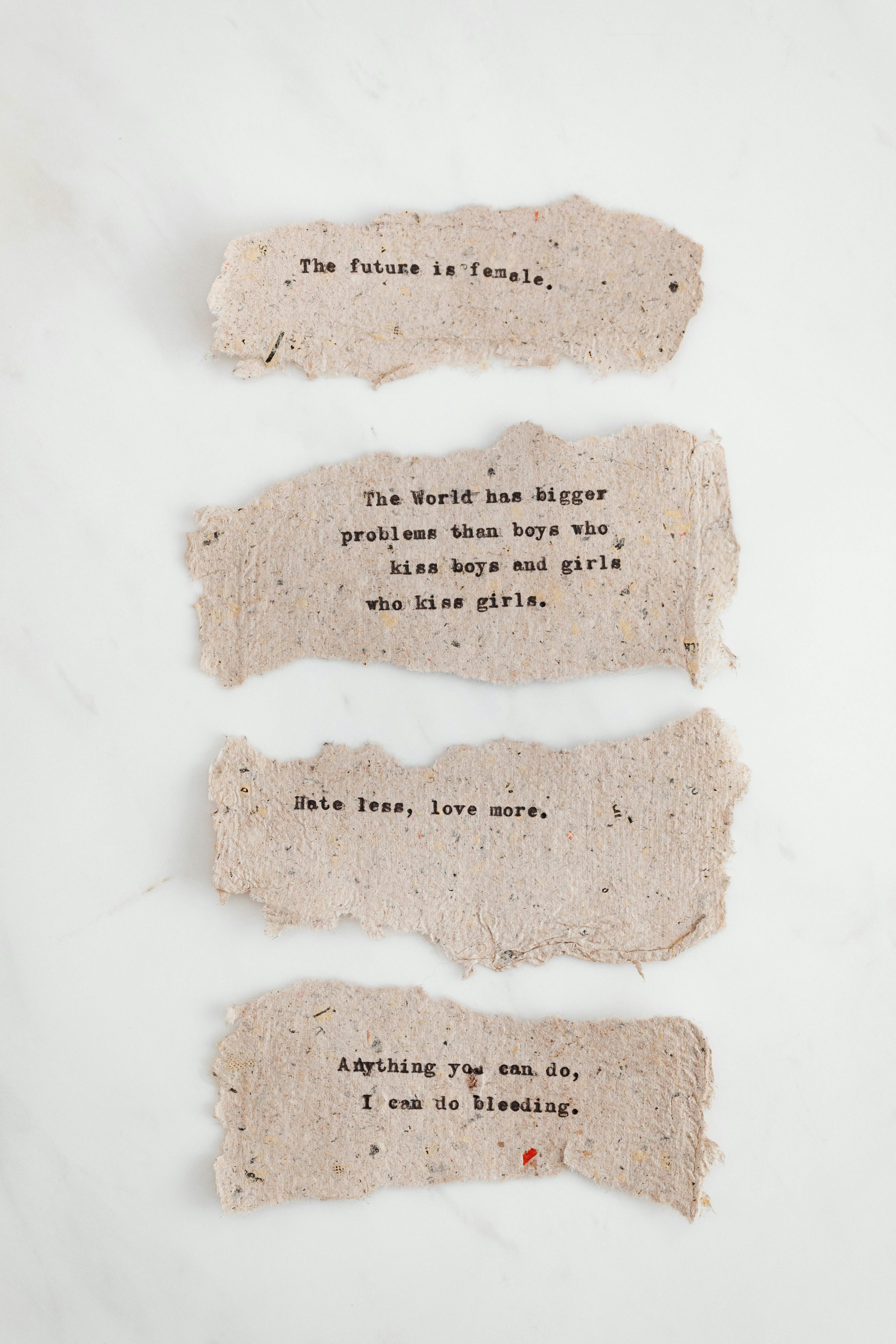 Progressive Quotes on Torn Paper