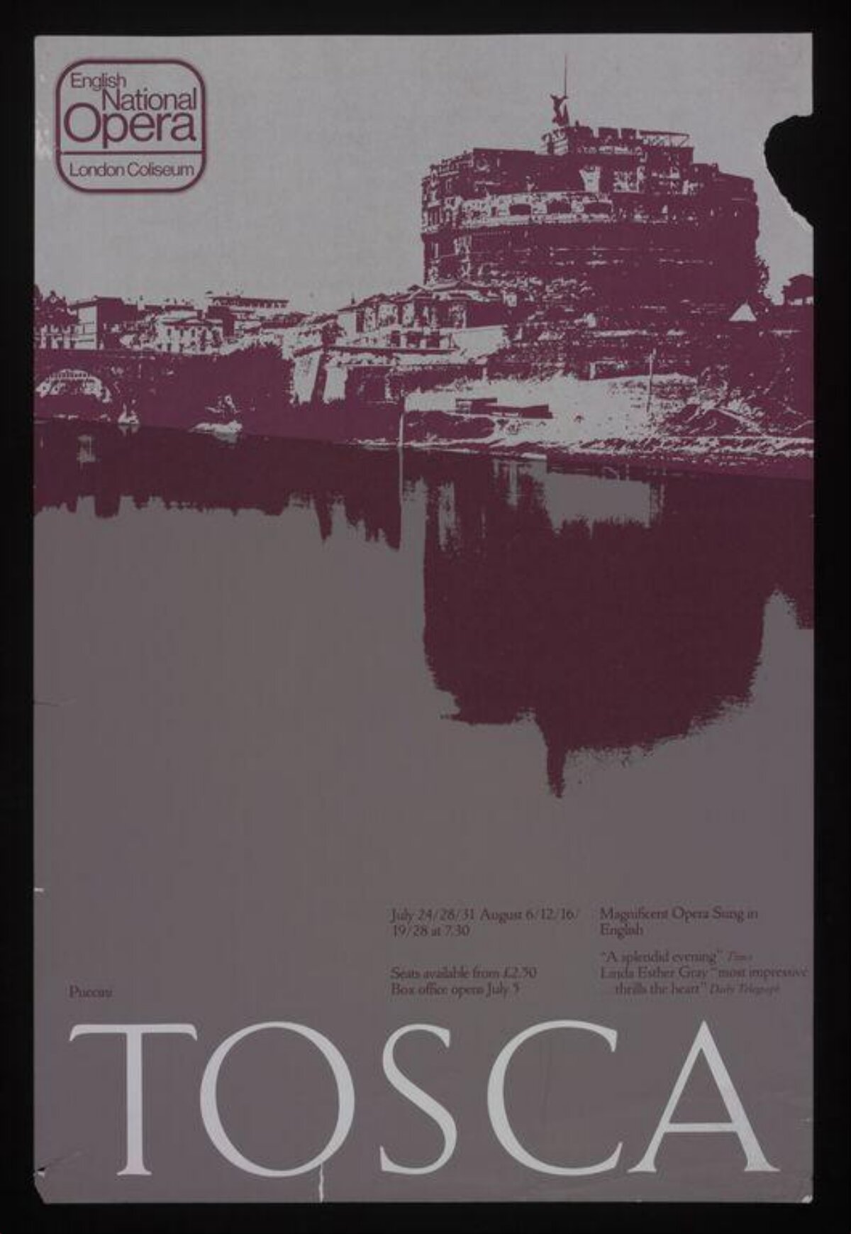 Tosca Opera Performance Poster