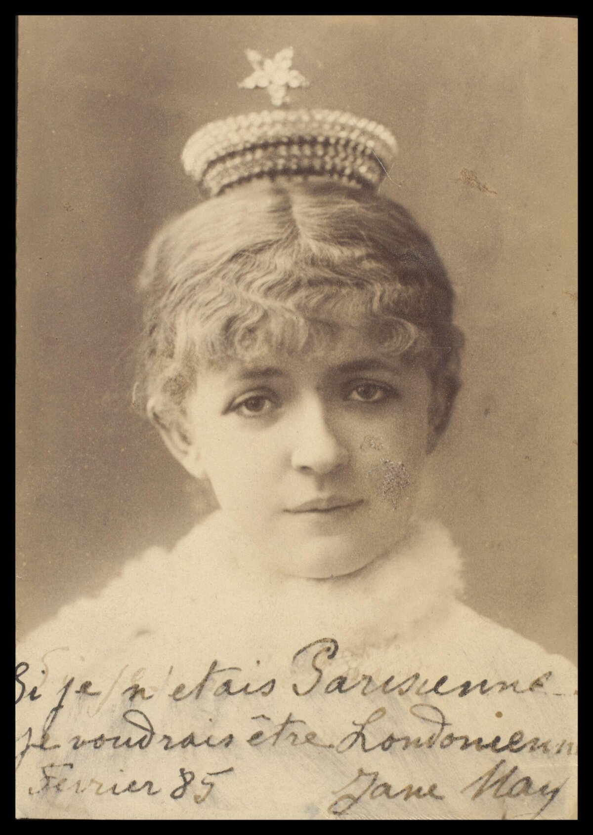 1885 Signed Portrait of Jane May