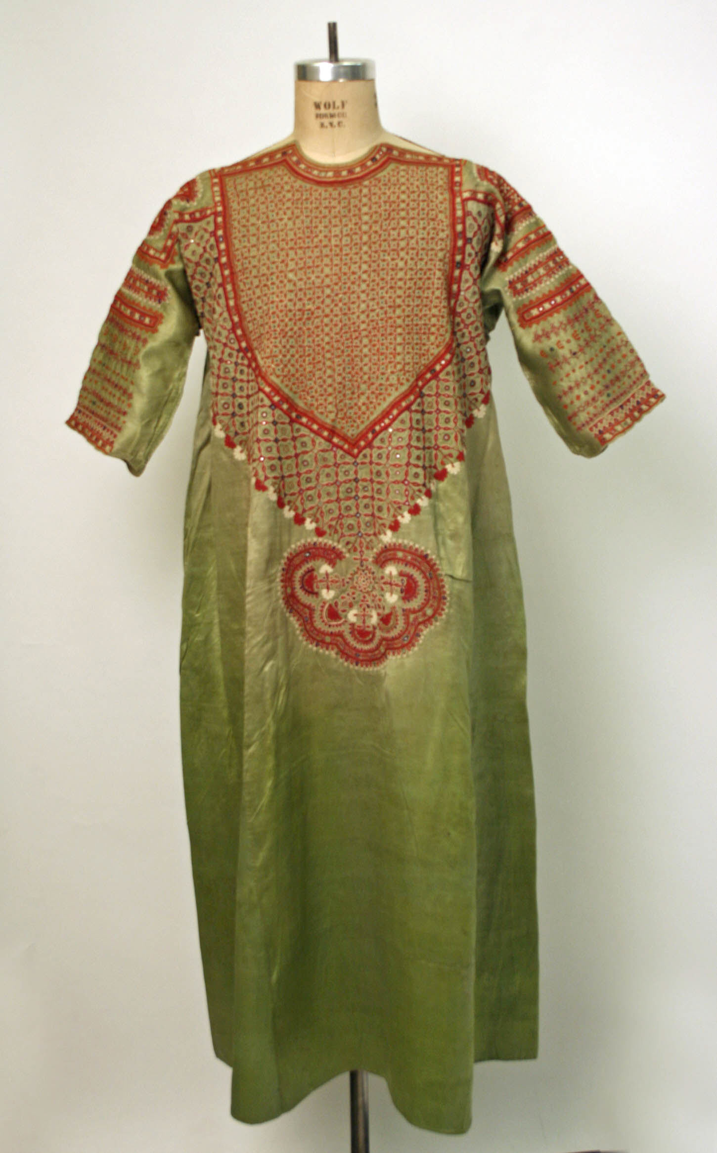 Green Embroidered Traditional Long Dress