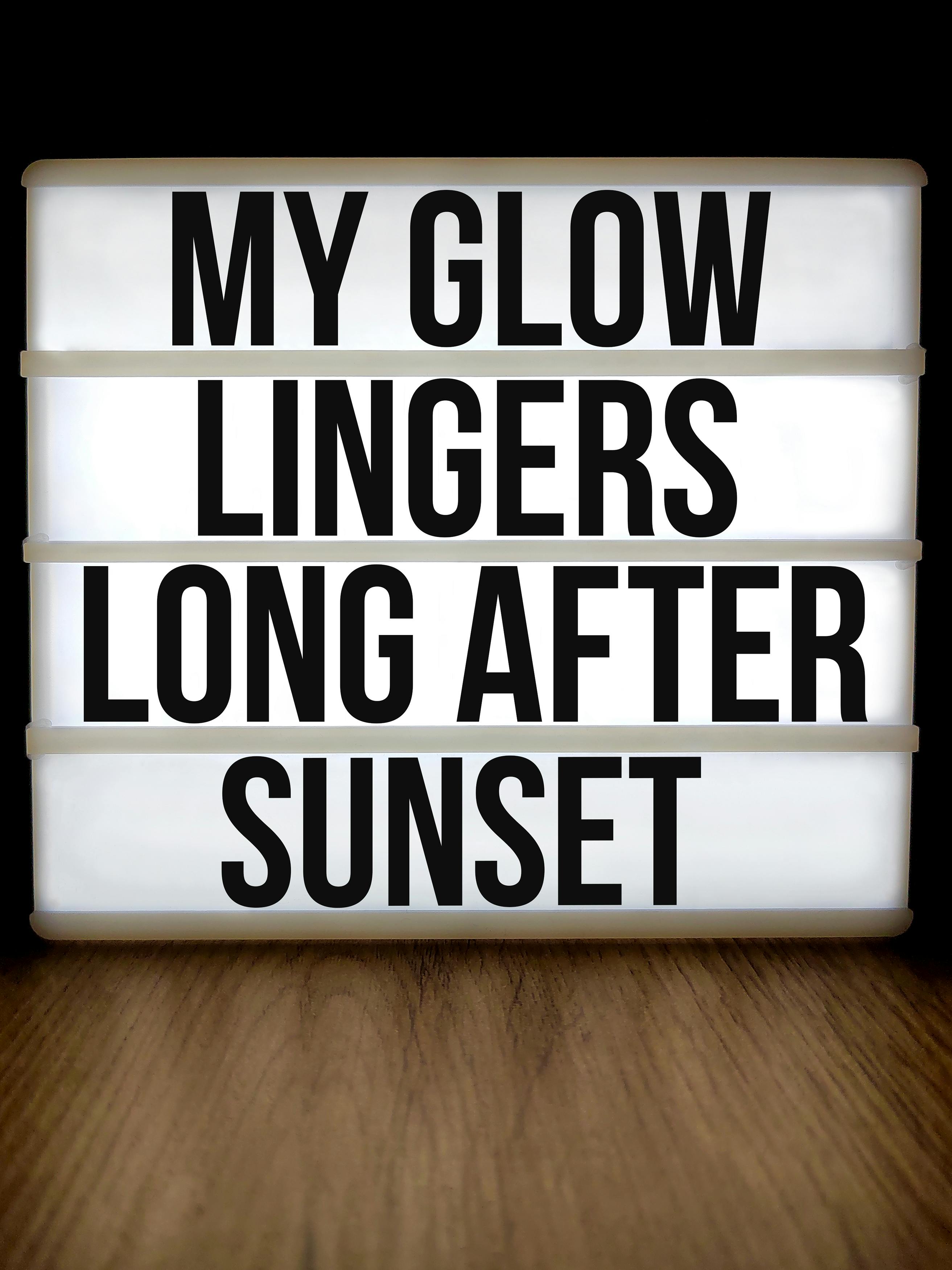 Lightbox With Glow After Sunset Quote