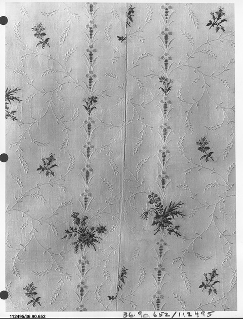 Embroidered Floral Textile Fragment