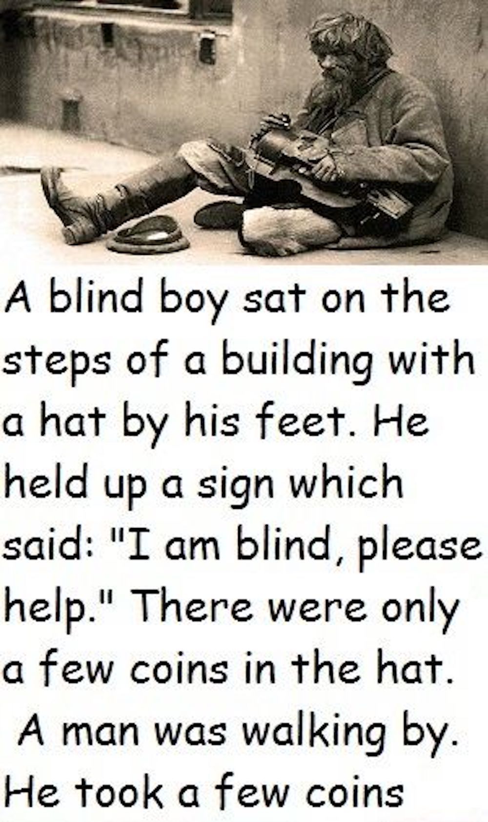 Blind Beggar Inspirational Story Image