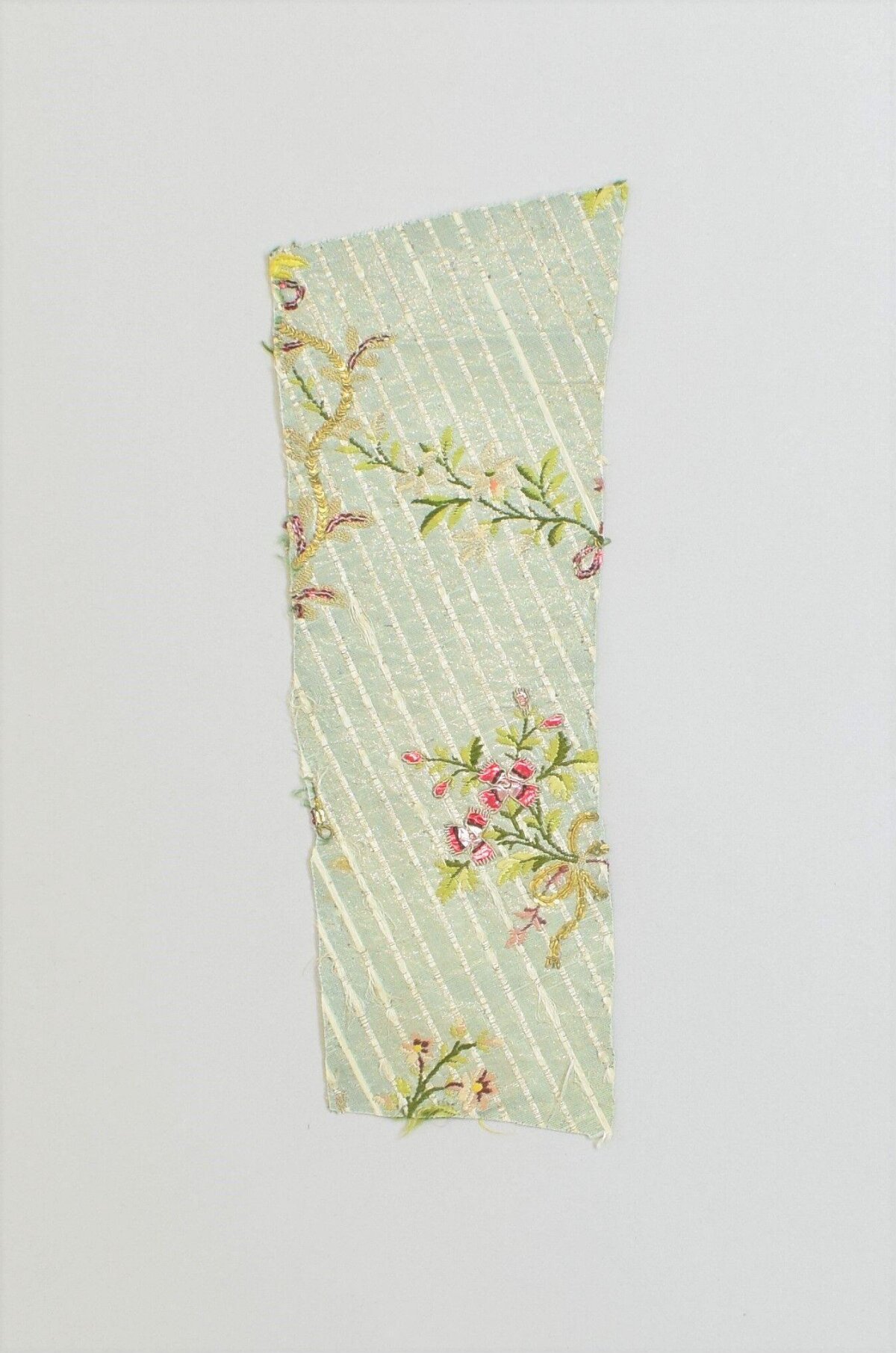 Embroidered Floral Textile Fragment