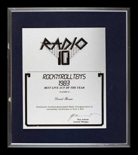 David Bowie 1983 Best Live Act Award