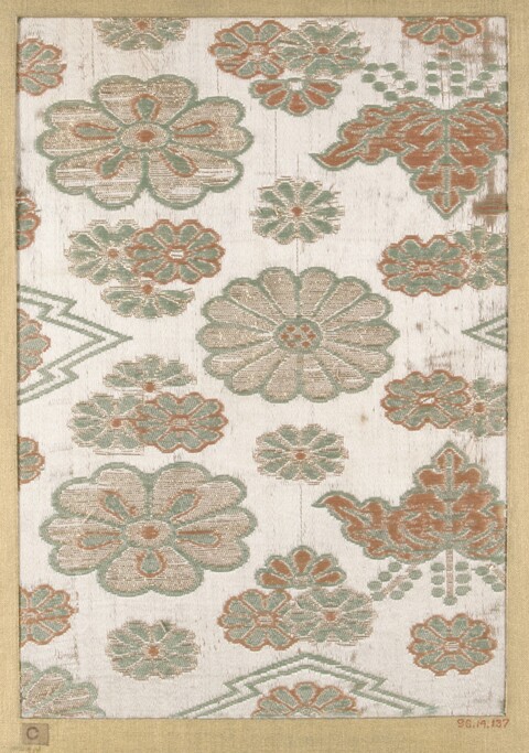 Antique Floral Pattern Woven Textile
